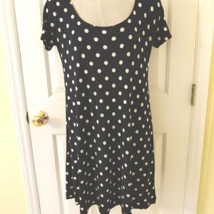 Vintage Chetta B. Dress Size 14 Black White Polka Dot-276